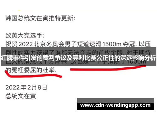 红牌事件引发的裁判争议及其对比赛公正性的深远影响分析